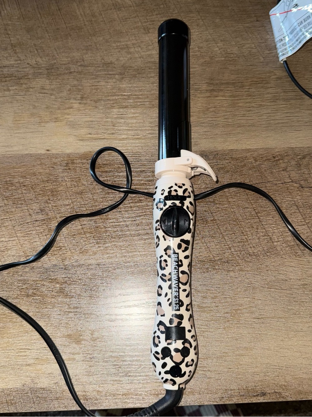 The Beachwaver Co. Leopard Print Curling Iron in White and Black